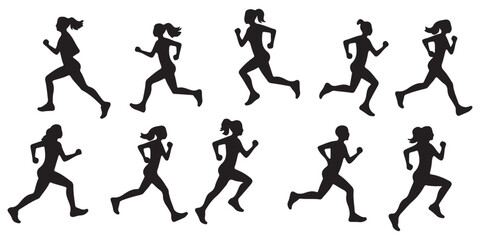 Running Silhouettes Clipart