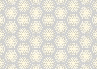 Abstract Floral Outline Hexagonal Luxury Yellow Pastel Seamless Pattern Background Digital and Printing Surface Products Texture 