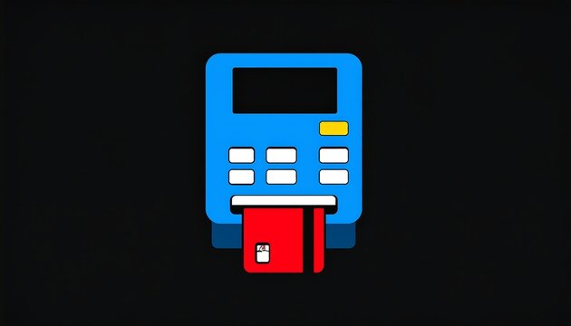 Blue credit card terminal (1)