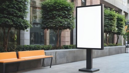 display blank clean screen or signboard mockup for offers or advertisement in public area, created with generative ai