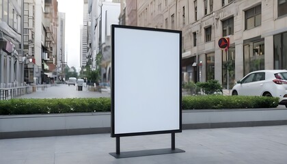 display blank clean screen or signboard mockup for offers or advertisement in public area, created with generative ai