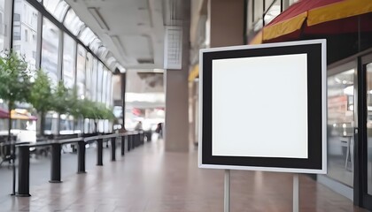 display blank clean screen or signboard mockup for offers or advertisement in public area, created with generative ai