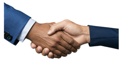 Business Handshake Between Two People Shows Diversity and Partnership Concept