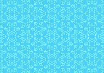 Fototapeta premium Abstract Mandala Floral Simple Luxury Blue Seamless Pattern Background Digital and Printing Surface Products Texture 