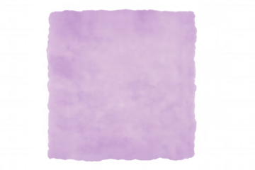 Crumpled purple watercolor paper featuring ragged edges, resting on transparent backdrop with ample creative space