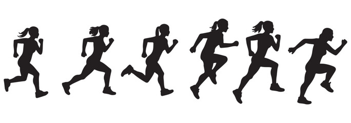 Running Silhouettes Clipart