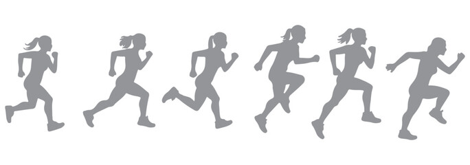 Running Silhouettes Clipart