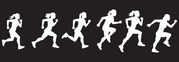 Running Silhouettes Clipart