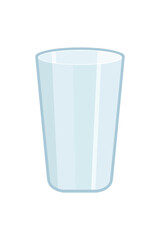 Transparent Drinking Glass Tumbler with Rounded Edges, Clean and Simple Style Vector Illustration
