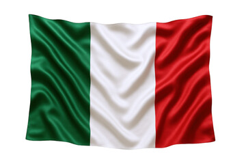 Obraz premium Waving Italian Tricolor Flag with Rich Fabric Texture and Vibrant Colors Against a Dark Backdrop