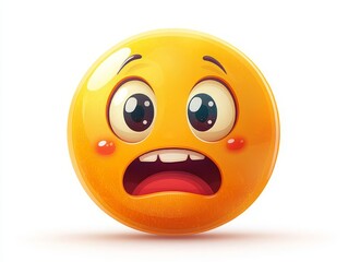 Fototapeta premium Shocked Yellow Emoticon Surprised Face Emoji Expression