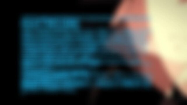 Animation matrice nombres font blue script coding