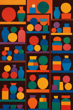 Estanter&iacute;a bohemia abstracta	