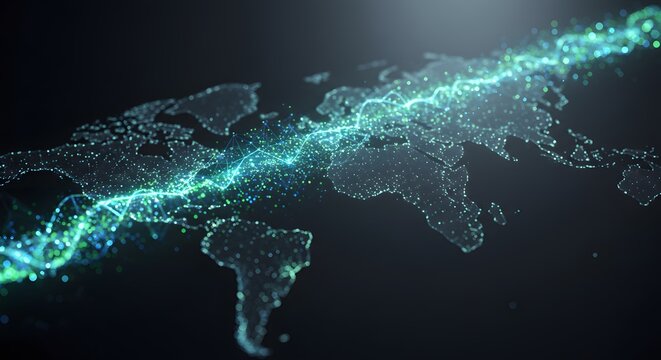 Global Network Connections - Data Visualization of Worldwide Communication