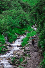 Obraz premium Mountain Journey in the Heart of the Monsoon