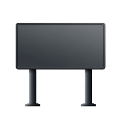 Obraz premium Dark billboard on two posts for advertising isolated on transparent background