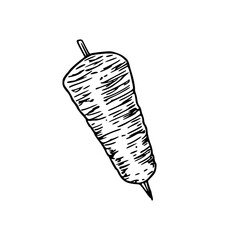 Doner kebab skewer vector illustration
