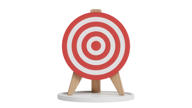 Hit Your Goals and Stay on Target with this Classic Red and White Bullseye, Perfect for Marketing Campaigns, Training Materials, and Visualizing Success in Presentations