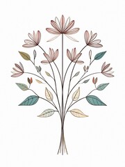 vector tree with flowers
