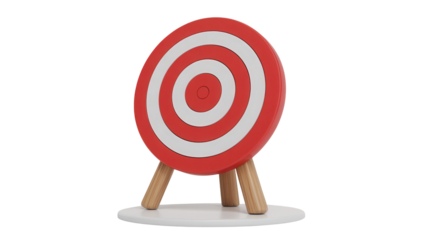 Achieve goals, reach your target, red and white bullseye on a stand, perfect for training, precision, and accuracy in business and sports, hitting the mark