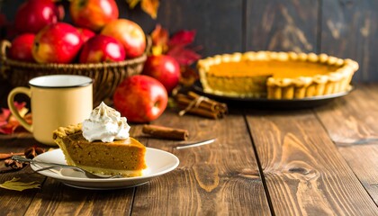 Cozy autumn pumpkin pie