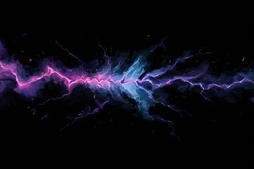 Abstract energy burst, vibrant electric streaks against dark background