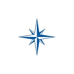 Obraz premium A stylized, cobalt blue compass rose design