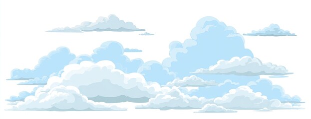 Light blue clouds against a white background