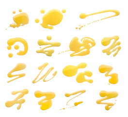 Many drops of sunflower oil isolated on white