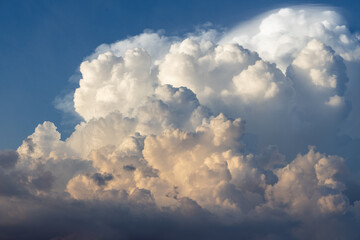blue day with sky with dramatic cloud formation 
