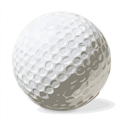 White golf ball, dimpled surface