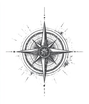 Vintage compass rose, intricate design