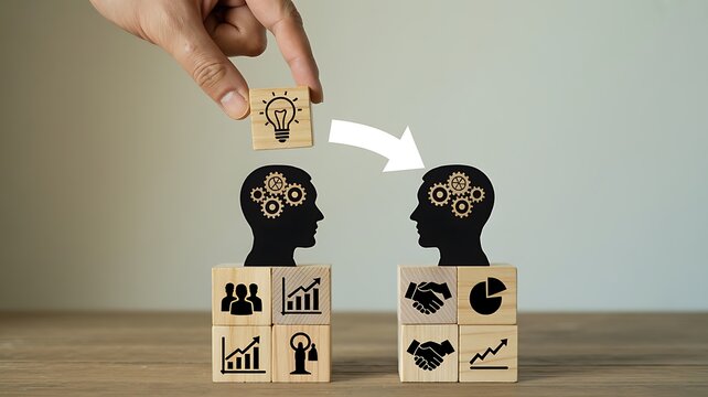 Human resources manager using an innovative virtual interface for talent acquisition, analyzing digital profiles and assessing candidates for a job.