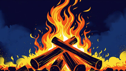 fire in the fireplace