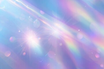 Abstract pastel background with iridescent light streaks and lens flares