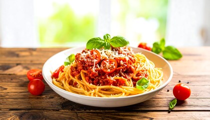 Pasta with tomatoes and basil