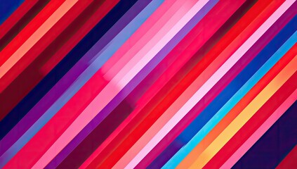 Diagonal stripes of vibrant, overlapping colors