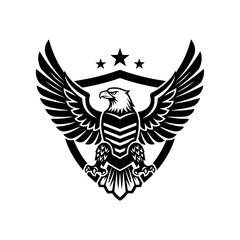 Obraz premium Eagle Logo with Shield and Stars