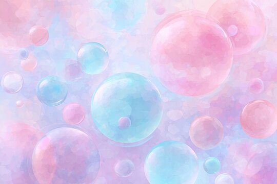 Pastel-colored bubbles float in a soft, dreamy background - Powered by Adobe