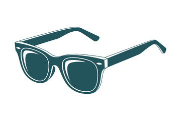 Teal Wayfarer Sunglasses Classic Style Illustration Vector Illustration