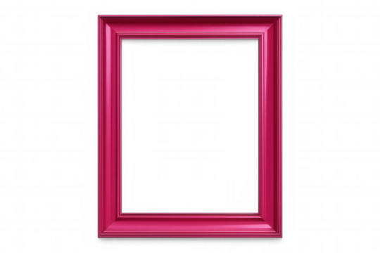 Pink frame featuring a transparent background, creating a versatile empty space ideal for showcasing images or text in various designs