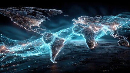 World map with glowing network