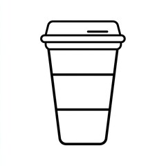 Simple outline of a disposable coffee cup