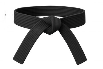Martial arts black belt knotted, representing skill and dedication in combat training