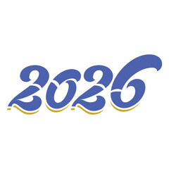 Obraz premium Vibrant 2026 Happy New Year Graphic Design Featuring Bold Typography and Modern Color Palette for Holiday Greetings