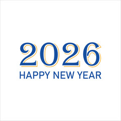 Vibrant 2026 Happy New Year Graphic Design Featuring Bold Typography and Modern Color Palette for Holiday Greetings
