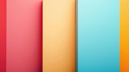 Fototapeta premium Three vertical stripes of different colors on a plain background.