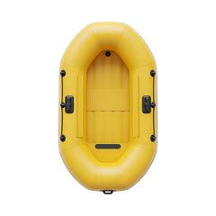 Fototapeta premium Top view of rubber boat Isolated on transparent background.