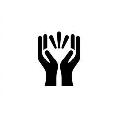 Obraz premium Two hands clasped together, radiating light