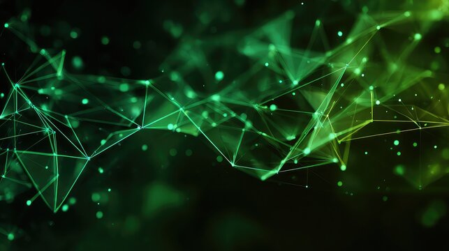 Dynamic green network connection abstract background perfect for technology, data, and futuristic concepts, ideal for digital transformation